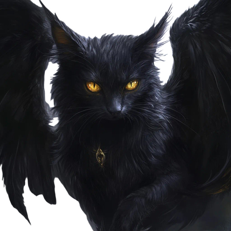 Elderly Winged Cat Vinyl Car Decal Sticker – Waterproof & UV-Resistant 8"