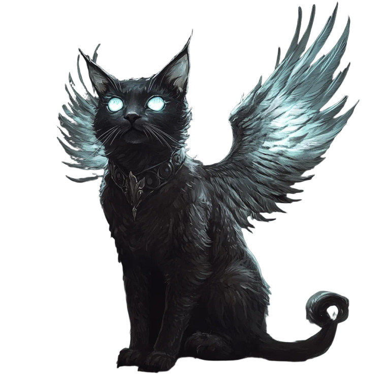 Chimeric Winged Cat Vinyl Car Decal Sticker – Waterproof & UV-Resistant 8"