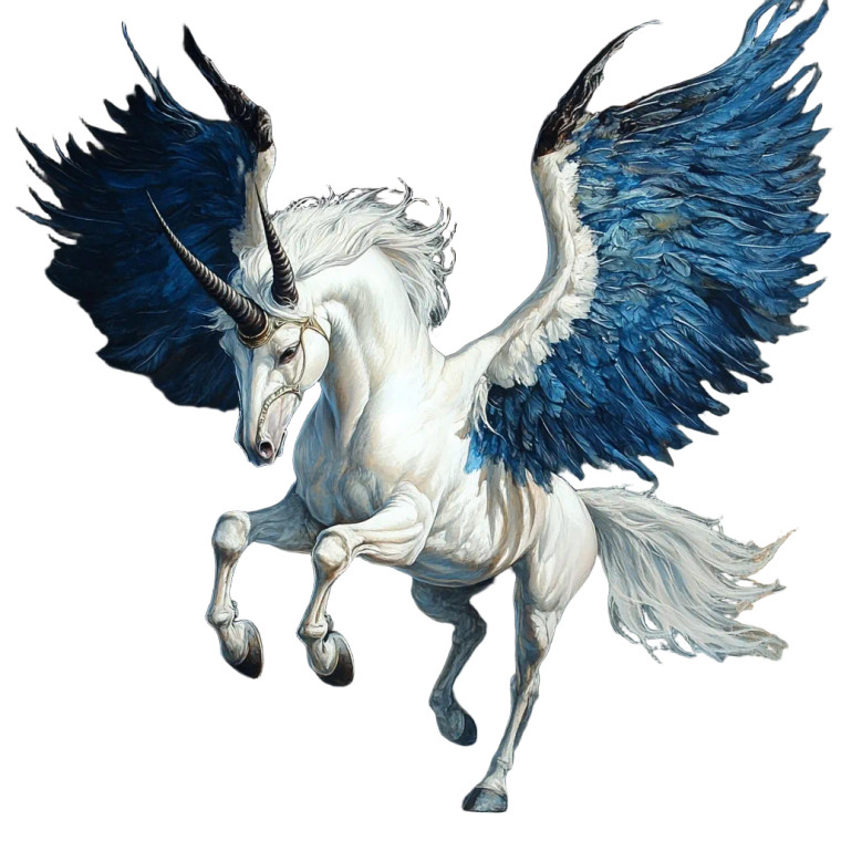 Horned Pegasus Vinyl Car Decal Sticker – Waterproof & UV-Resistant 8"