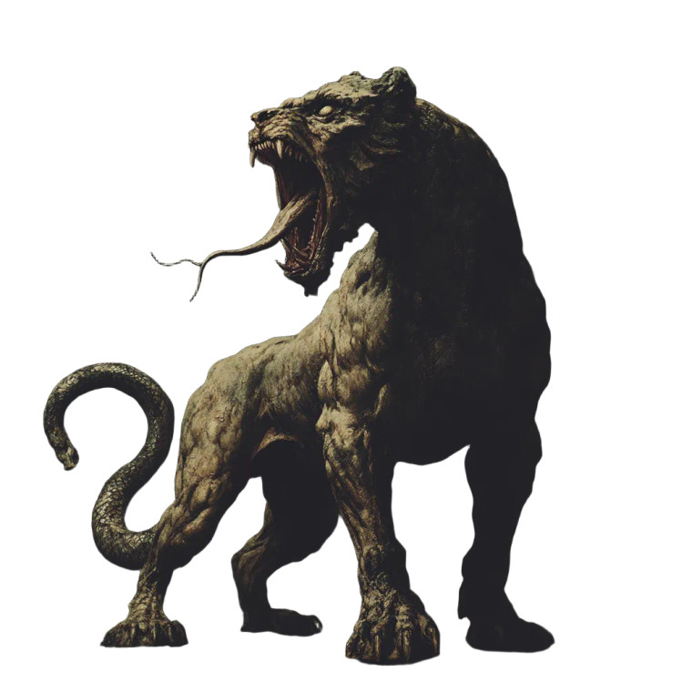 Mythical Chimera Beast Vinyl Car Decal Sticker – Waterproof & UV-Resistant 8"