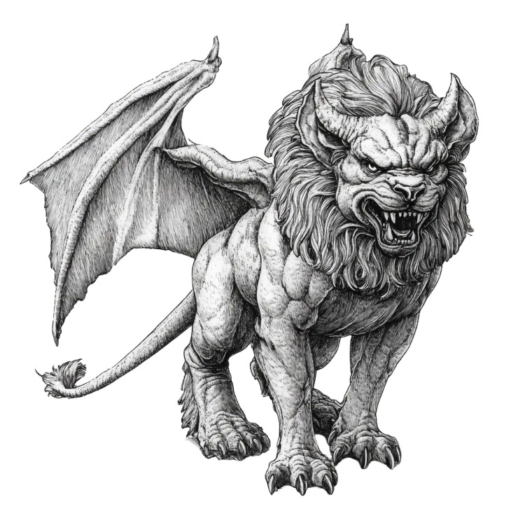 Manticore Creature Vinyl Car Decal Sticker – Waterproof & UV-Resistant 8"