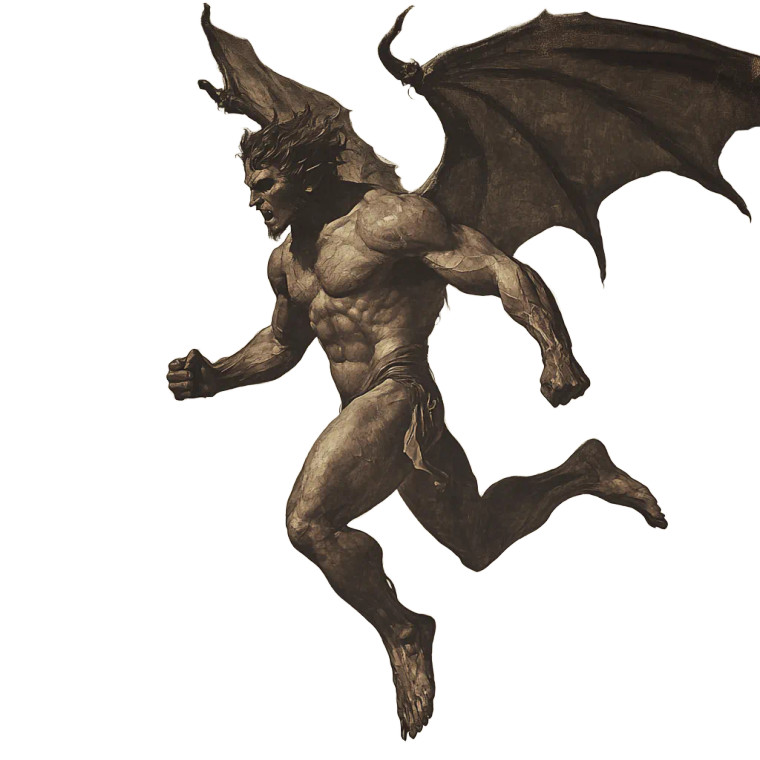 Michelangelo'S Flying Devil Vinyl Car Decal Sticker – Waterproof & UV-Resistant 8"