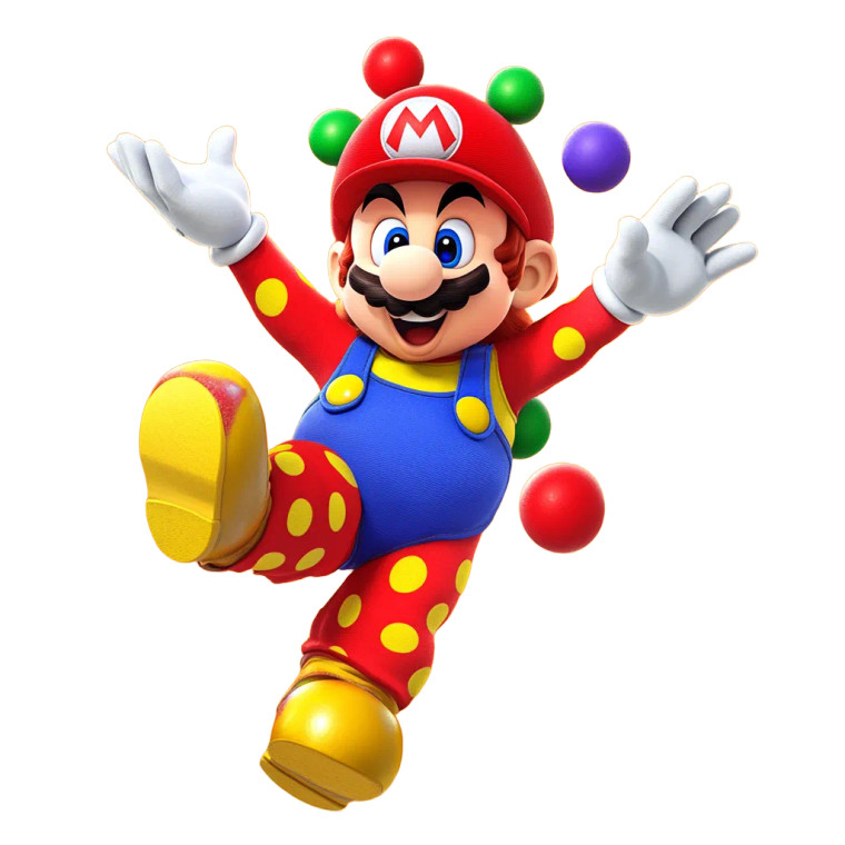 Clown Mario Run Vinyl Car Decal Sticker – Waterproof & UV-Resistant 8"