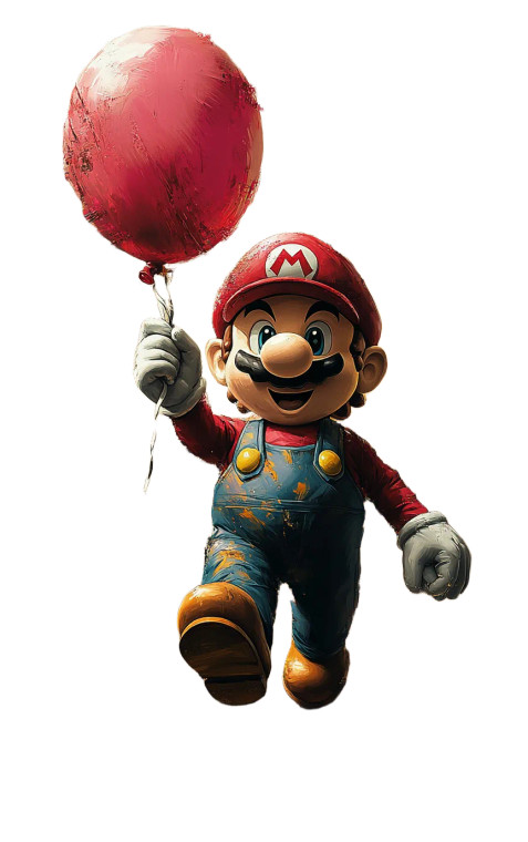 Mario With Balloon Vinyl Car Decal Sticker – Waterproof & UV-Resistant 8"