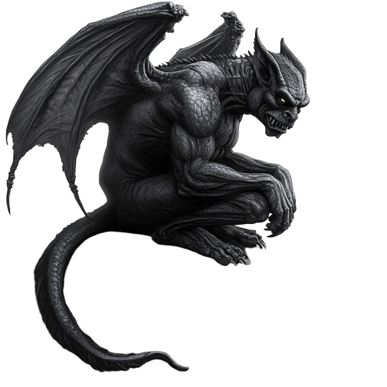 Gothic Gargoyle Statue Vinyl Car Decal Sticker – Waterproof & UV-Resistant 8"