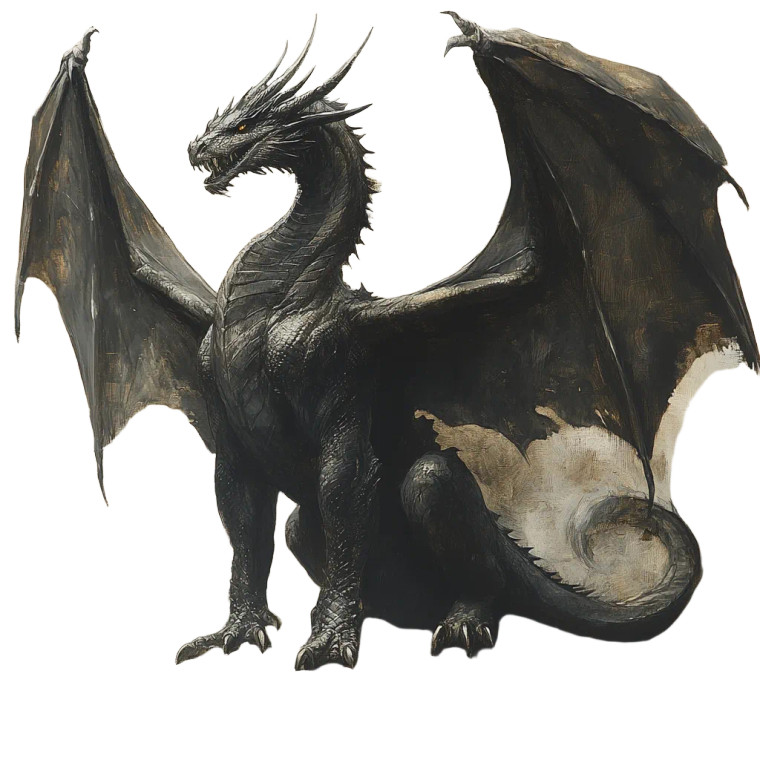 Enormous Black Dragon Vinyl Car Decal Sticker – Waterproof & UV-Resistant 8"