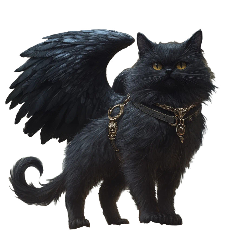 Giant Winged Persian Cat Vinyl Car Decal Sticker – Waterproof & UV-Resistant 8"