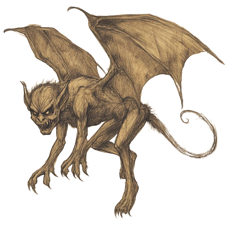 Winged Demon Creature Vinyl Car Decal Sticker – Waterproof & UV-Resistant 8"