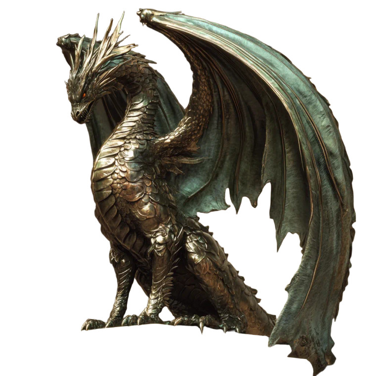 Bronze Angelic Dragon Vinyl Car Decal Sticker – Waterproof & UV-Resistant 8"