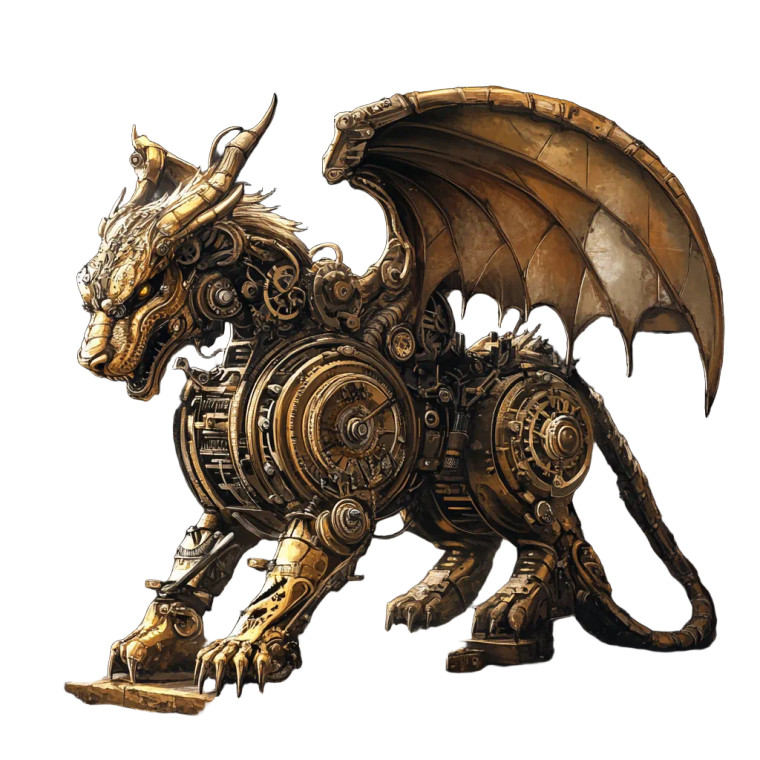 Steampunk Manticore Vinyl Car Decal Sticker – Waterproof & UV-Resistant 8"