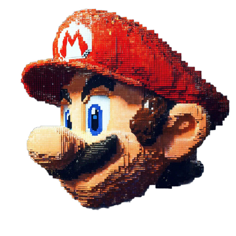 8-Bit Mario Head Vinyl Car Decal Sticker – Waterproof & UV-Resistant 8"