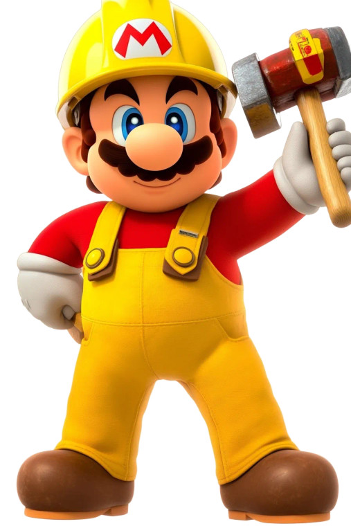 Builder Mario Vinyl Car Decal Sticker – Waterproof & UV-Resistant 8"