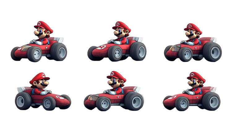 Mario Racing Car Vinyl Car Decal Sticker – Waterproof & UV-Resistant 8"