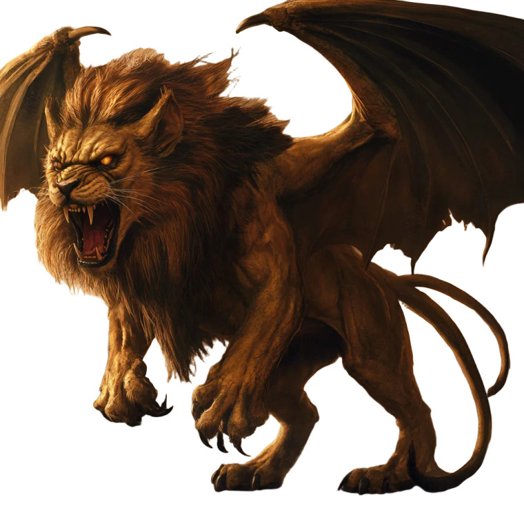 Menacing Manticore V2 Vinyl Car Decal Sticker – Waterproof & UV-Resistant 8"