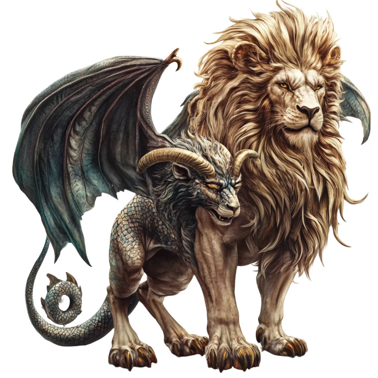 Chimera Clipart Vinyl Car Decal Sticker – Waterproof & UV-Resistant 8"