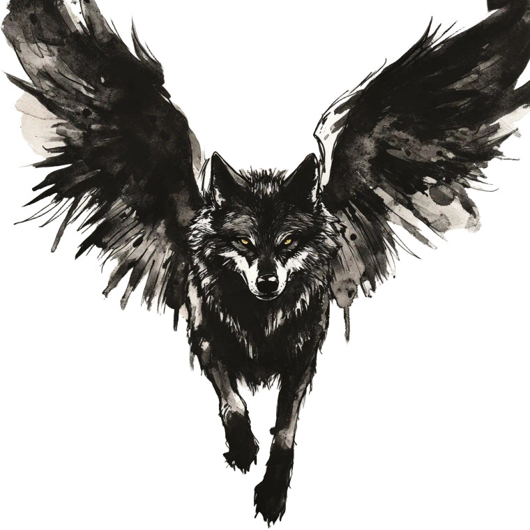 Fantasy Wolf With Wings Vinyl Car Decal Sticker – Waterproof & UV-Resistant 8"