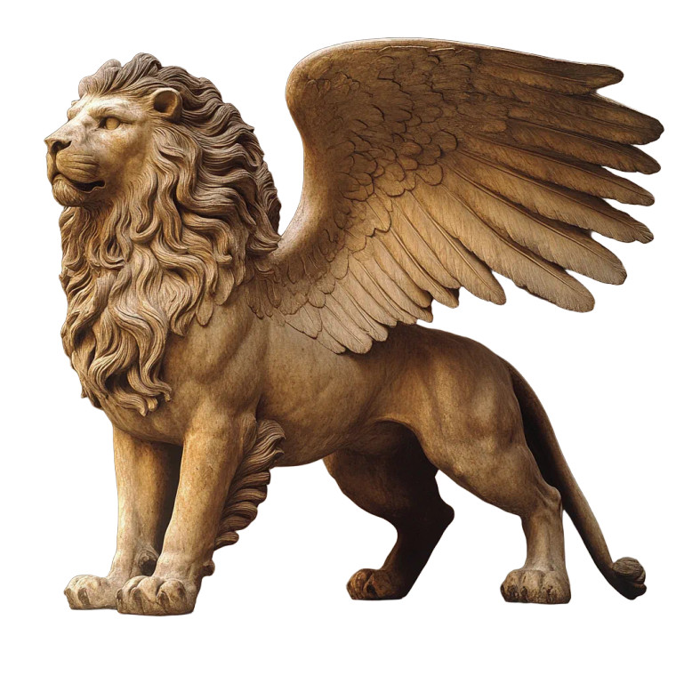 Winged Lion V4 Vinyl Car Decal Sticker – Waterproof & UV-Resistant 8"