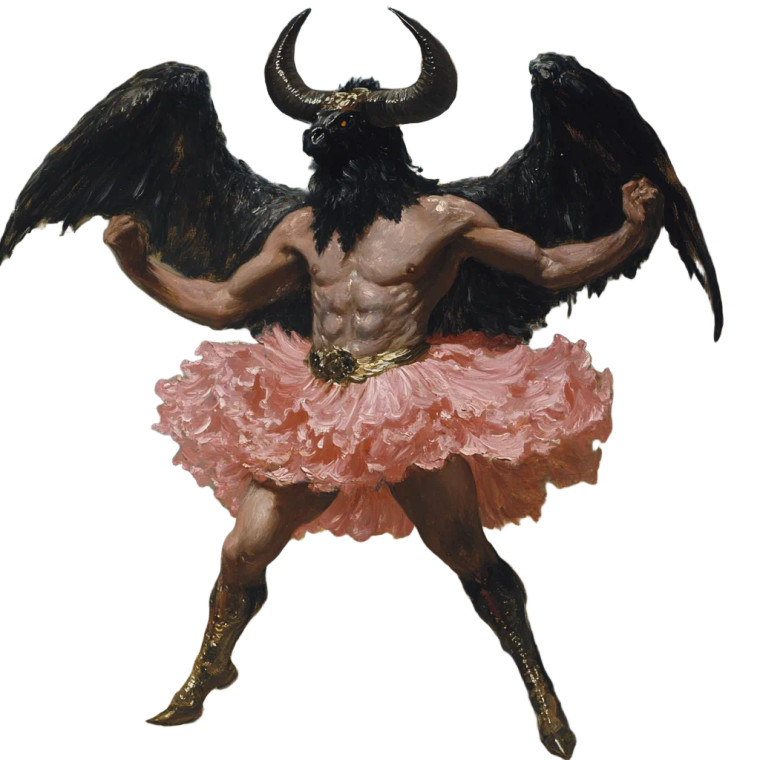 Baphomet In Skirt Vinyl Car Decal Sticker – Waterproof & UV-Resistant 8"