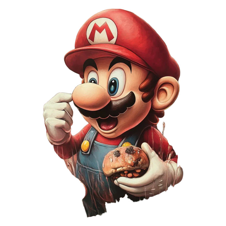 Hungry Mario Vinyl Car Decal Sticker – Waterproof & UV-Resistant 8"
