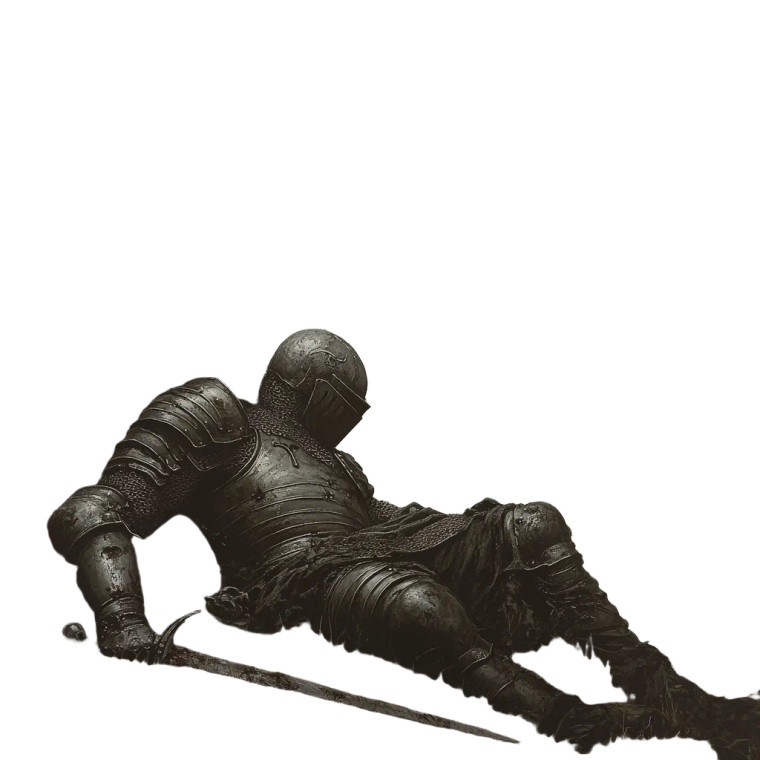 Dying Grail Knight Vinyl Car Decal Sticker – Waterproof & UV-Resistant 8"