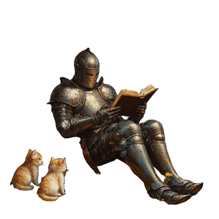 Knight Reading Under Tree Vinyl Car Decal Sticker – Waterproof & UV-Resistant 8"