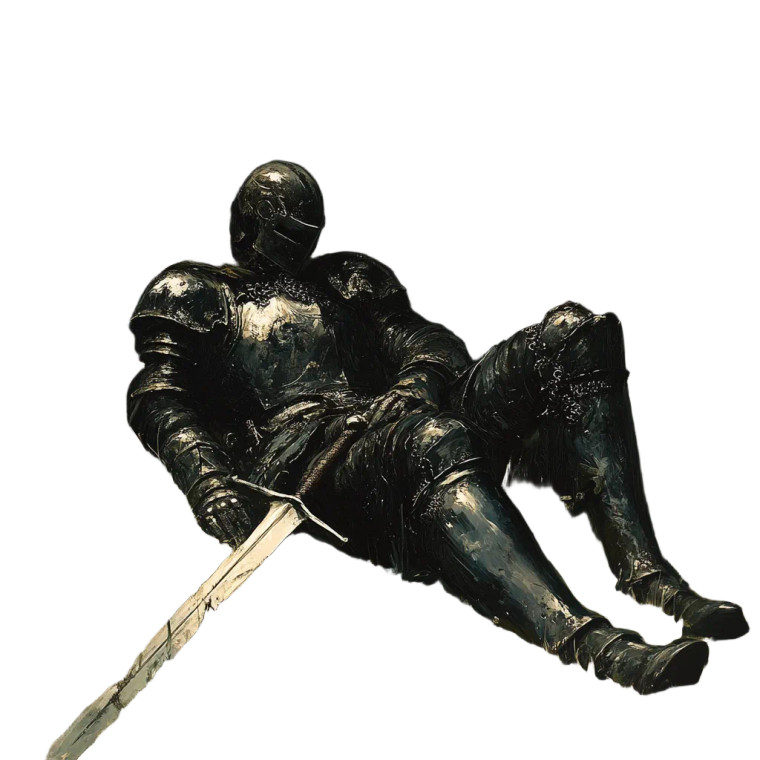 Wounded Gothic Knight V2 Vinyl Car Decal Sticker – Waterproof & UV-Resistant 8"