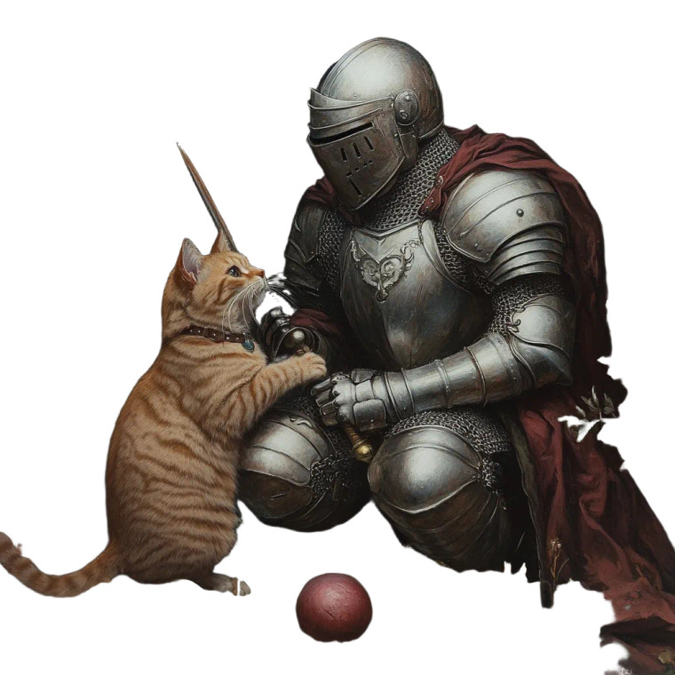 Knight With Cat V12 Vinyl Car Decal Sticker – Waterproof & UV-Resistant 8" Knight With Cat V12 Vinyl Car Decal Sticker – Waterproof & UV-Resistant 8"