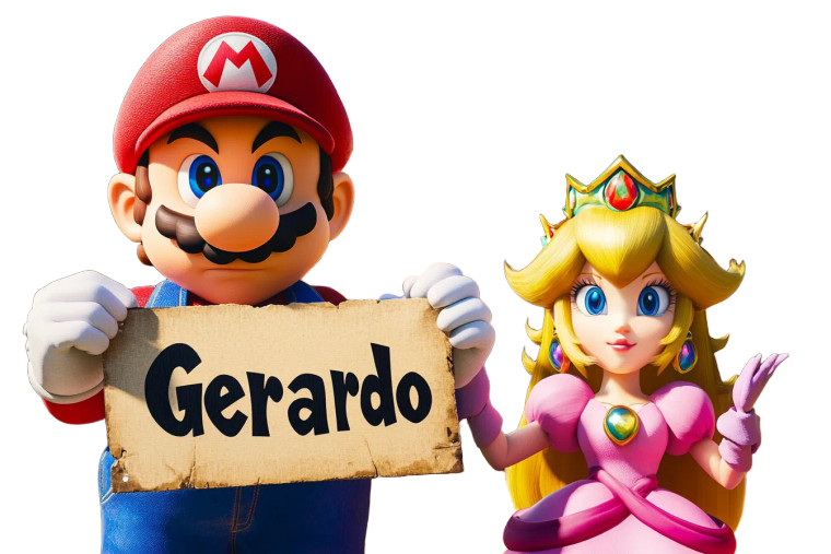 Mario With Sign V2 Vinyl Car Decal Sticker – Waterproof & UV-Resistant 8"