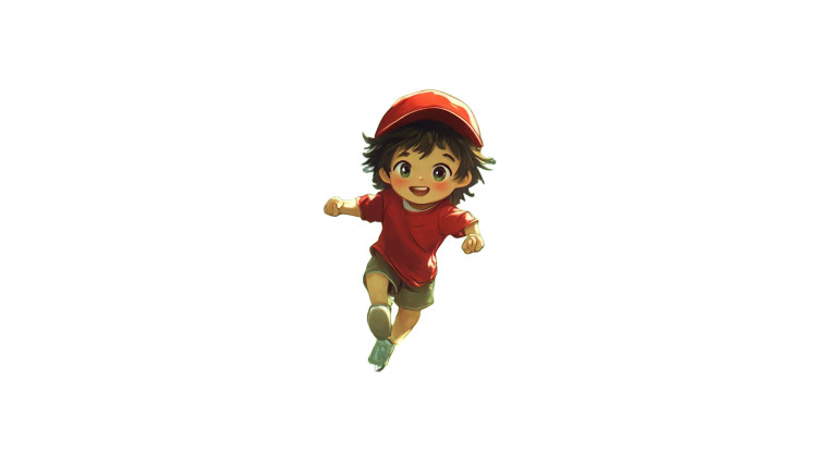 Chibi Kid Running Vinyl Car Decal Sticker – Waterproof & UV-Resistant 8"