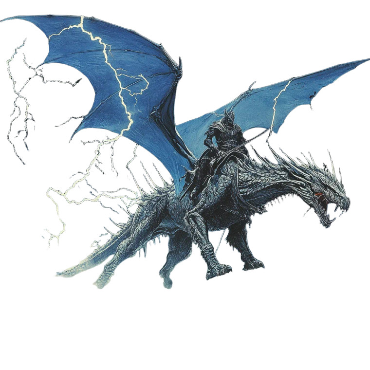 Lightning Dragon Rider Vinyl Car Decal Sticker – Waterproof & UV-Resistant 8"