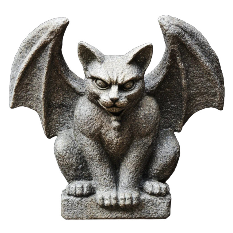 Cat-Faced Gargoyle Vinyl Car Decal Sticker – Waterproof & UV-Resistant 8"