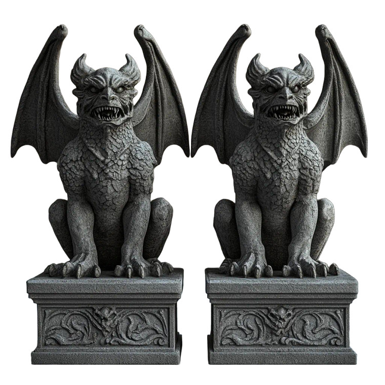 Gothic Gargoyle Statues Vinyl Car Decal Sticker – Waterproof & UV-Resistant 8"