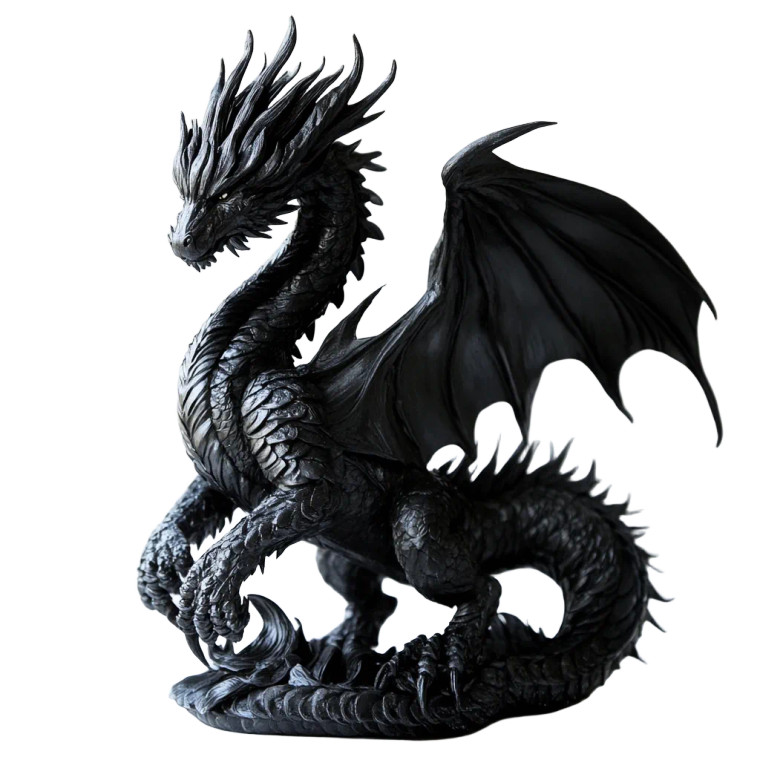 Black Dragon Sculpture Vinyl Car Decal Sticker – Waterproof & UV-Resistant 8"