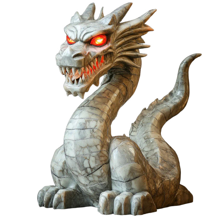 Marble Dragon Statue Vinyl Car Decal Sticker – Waterproof & UV-Resistant 8"