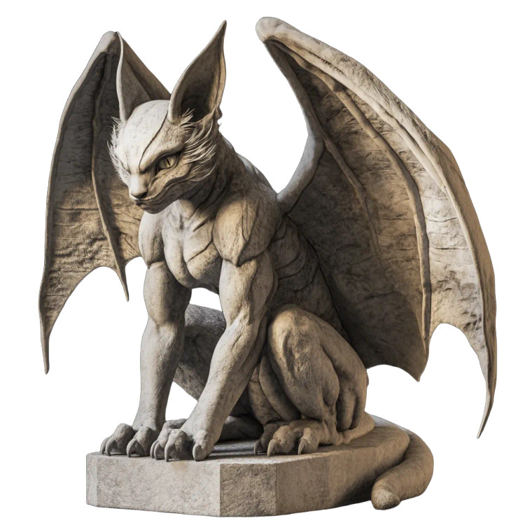 Female Perched Gargoyle Vinyl Car Decal Sticker – Waterproof & UV-Resistant 8"