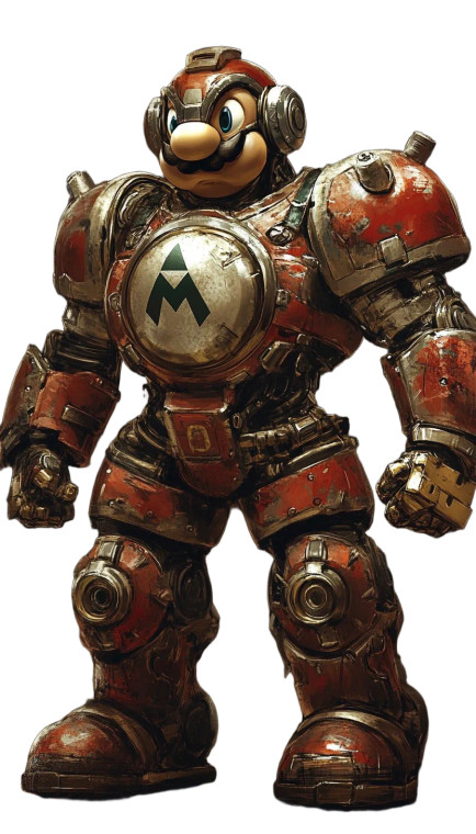 Mech Mario Wrestler Vinyl Car Decal Sticker – Waterproof & UV-Resistant 8"