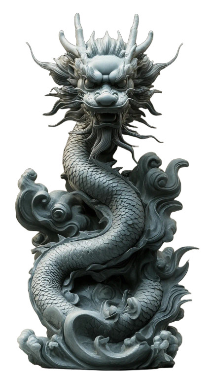 Fierce Dragon Statue Vinyl Car Decal Sticker – Waterproof & UV-Resistant 8"