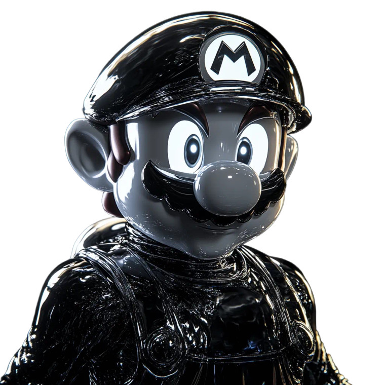 Chrome Evil Mario Vinyl Car Decal Sticker – Waterproof & UV-Resistant 8"