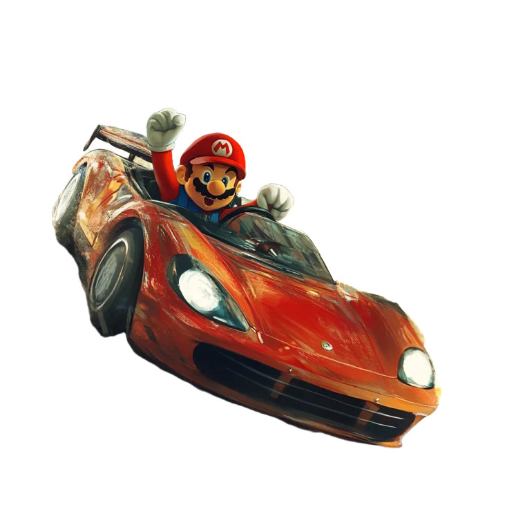 Mario Bros Racing V2 Vinyl Car Decal Sticker – Waterproof & UV-Resistant 8"