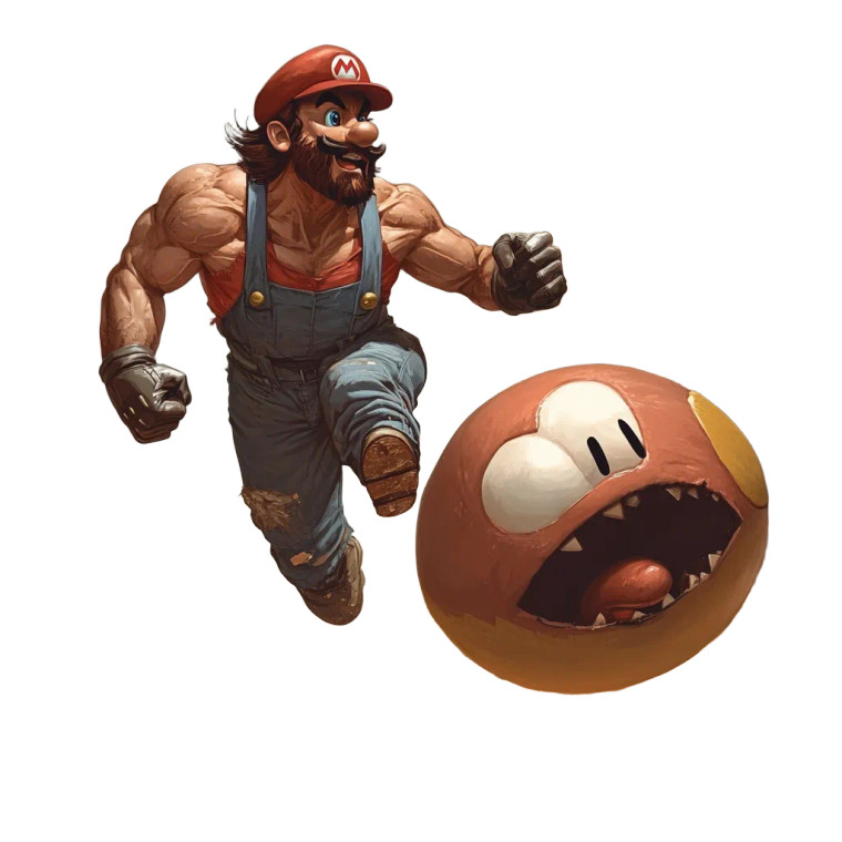 Human Mario Stomping Vinyl Car Decal Sticker – Waterproof & UV-Resistant 8"