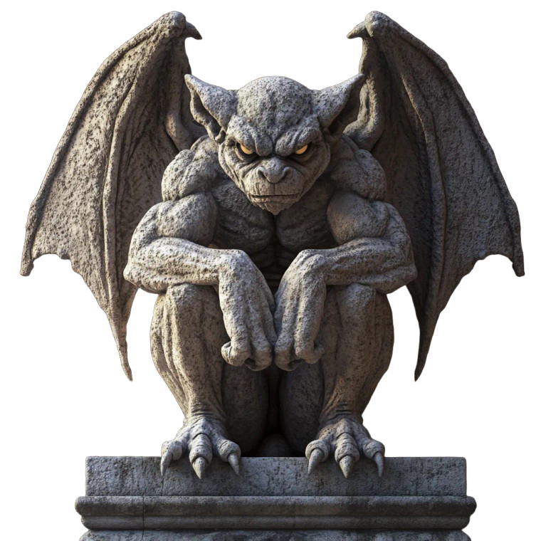 Regal Stone Gargoyle Vinyl Car Decal Sticker – Waterproof & UV-Resistant 8"