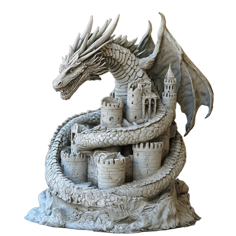 Dragon Roosting Castle Vinyl Car Decal Sticker – Waterproof & UV-Resistant 8"