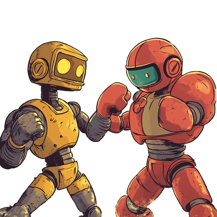 Robot Boxing Vinyl Car Decal Sticker – Waterproof & UV-Resistant 8"
