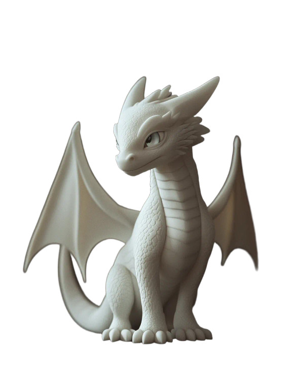 Minimalist Dragon Sculpture Vinyl Car Decal Sticker – Waterproof & UV-Resistant 8"