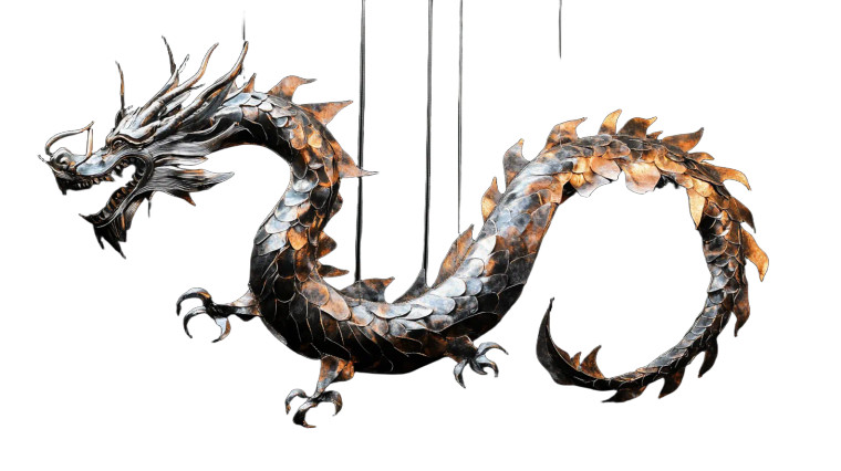 Metallic Dragon Art Vinyl Car Decal Sticker – Waterproof & UV-Resistant 8"