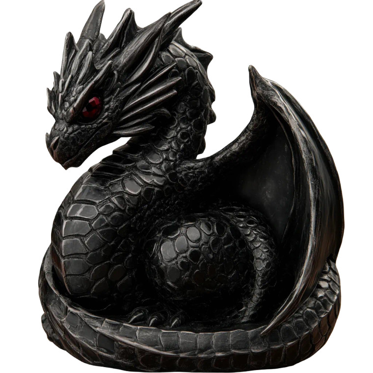 Obsidian Dragon Idol Vinyl Car Decal Sticker – Waterproof & UV-Resistant 8"