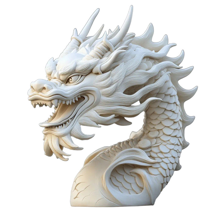 Dragon Head Statue V3 Vinyl Car Decal Sticker – Waterproof & UV-Resistant 8"