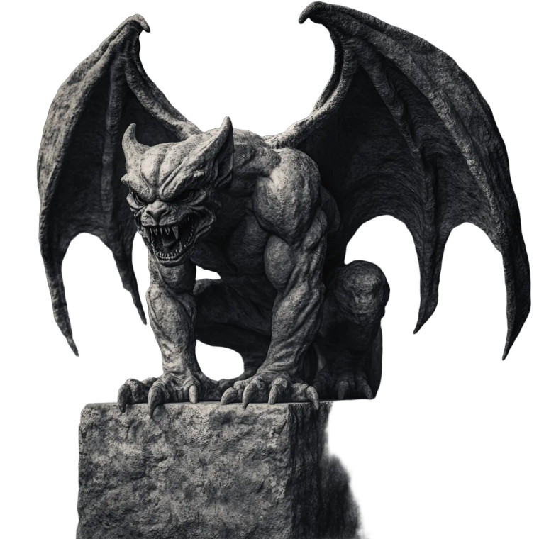 Aggressive Stone Gargoyle Vinyl Car Decal Sticker – Waterproof & UV-Resistant 8"