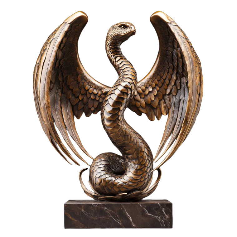 Bronze Winged Serpent Vinyl Car Decal Sticker – Waterproof & UV-Resistant 8"