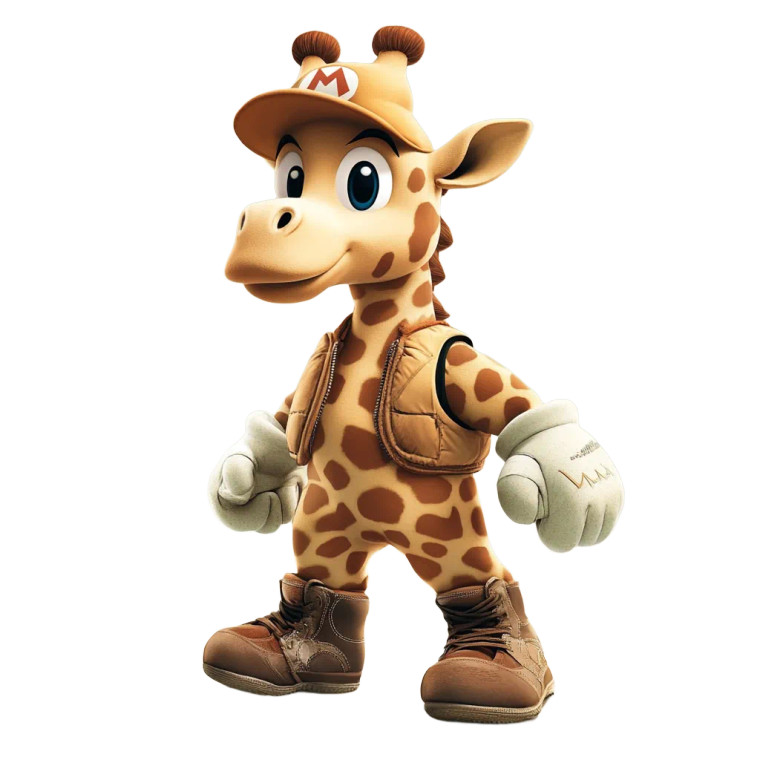 Mario-Style Giraffe Vinyl Car Decal Sticker – Waterproof & UV-Resistant 8"